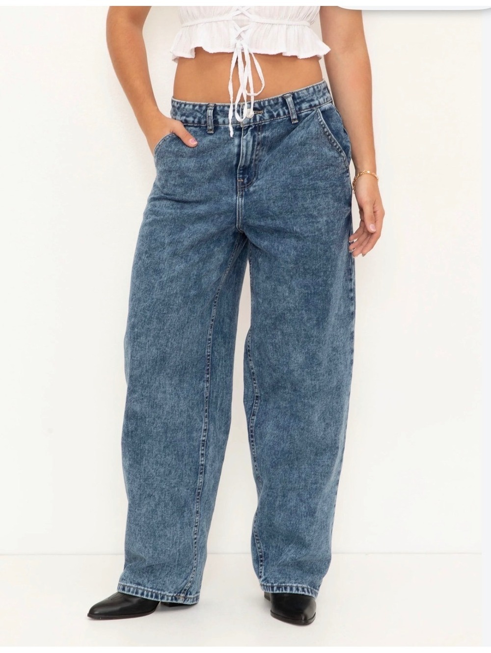 Cuidado con el Perro dark blue baggy high-rise jeans, Size 10.
